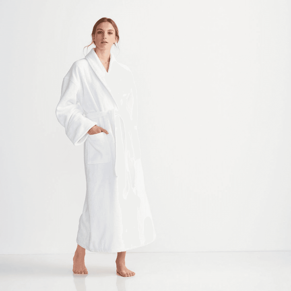 Classic Cotton Bath robe, small, White