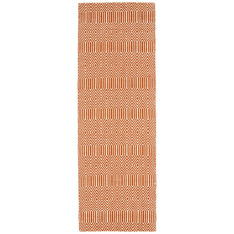 Sloan ethnic flatweave runner, 66 x 200cm, orange