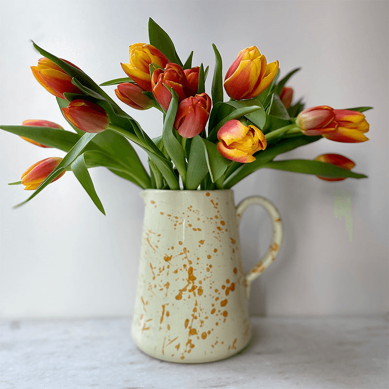 Splatter Jug, H14cm, Burnt Orange