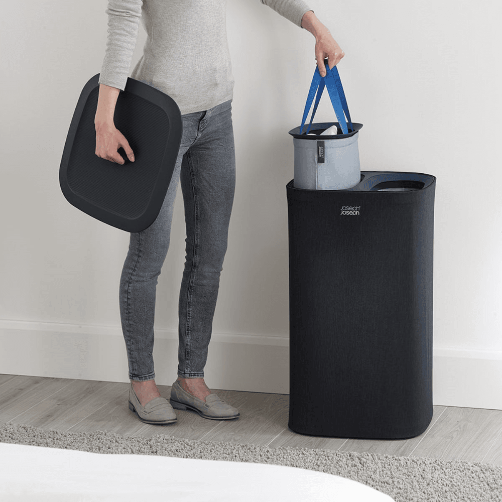 Tota Easy-Empty Laundry Basket 60 Litre Black