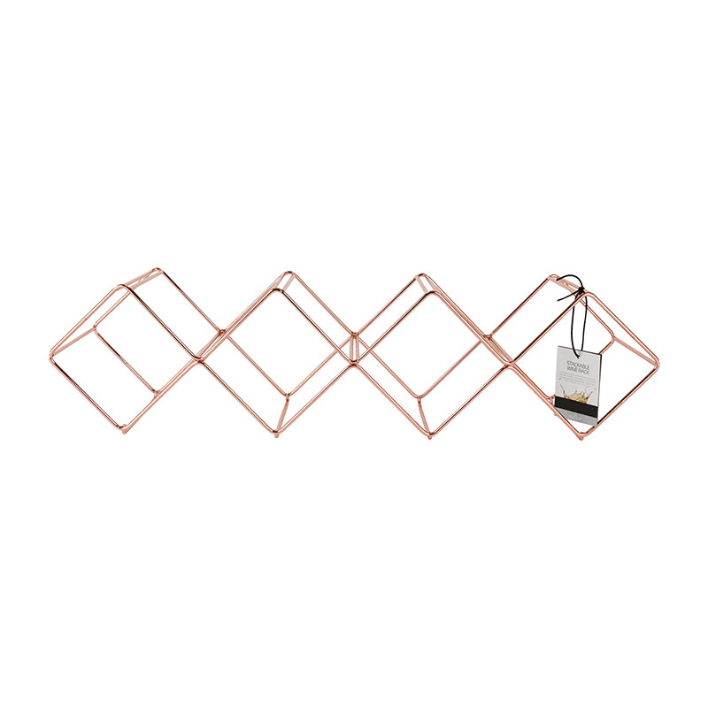 Stackable Wine Rack, 7 Bottles, Copper Finish