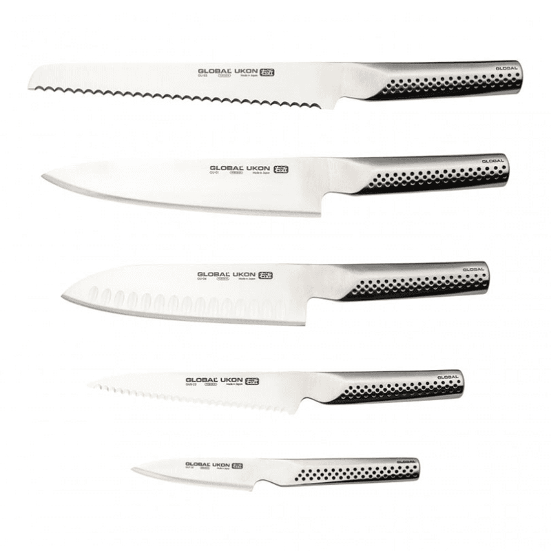 Ukon 6 Piece Knife Block Set, Silver
