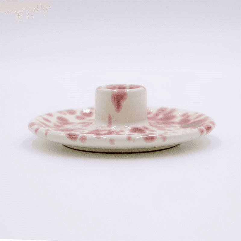 Splatter Candle Holder, Cranberry