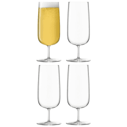 Image showing the Borough Set of 4 pilsner glasses, 440ml, clear product.