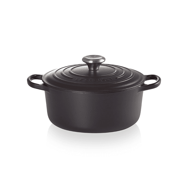 Signature Cast Iron Round casserole, 26cm - 5.3 litre, Satin Black