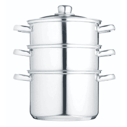 Image showing the Steamer set 3 tier, 20cm, Stainless Steel product.