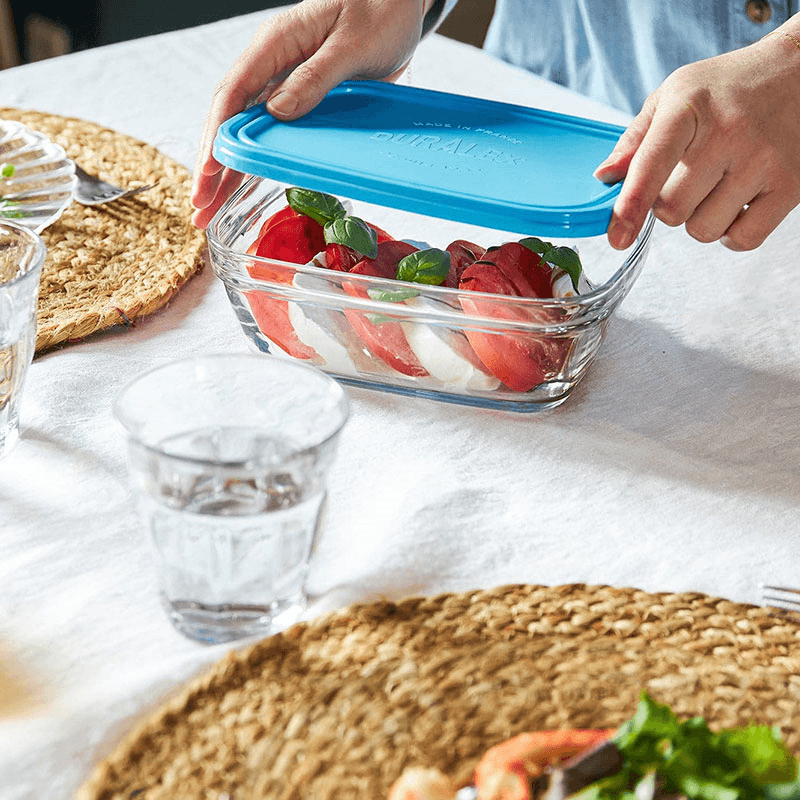 Freshbox Set of 3 Square Food Containers with Lids, Clear