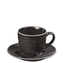 Image showing the Nordic Coal Tea Cup & Saucer, 150ml, Black product.