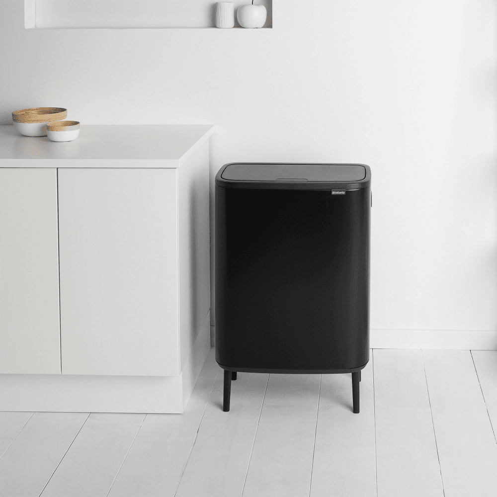 Bo Hi touch bin, 60 litre, Matt Black
