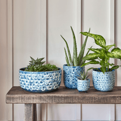 Image showing the Reactive Glaze Planter, D18cm, Blue product.