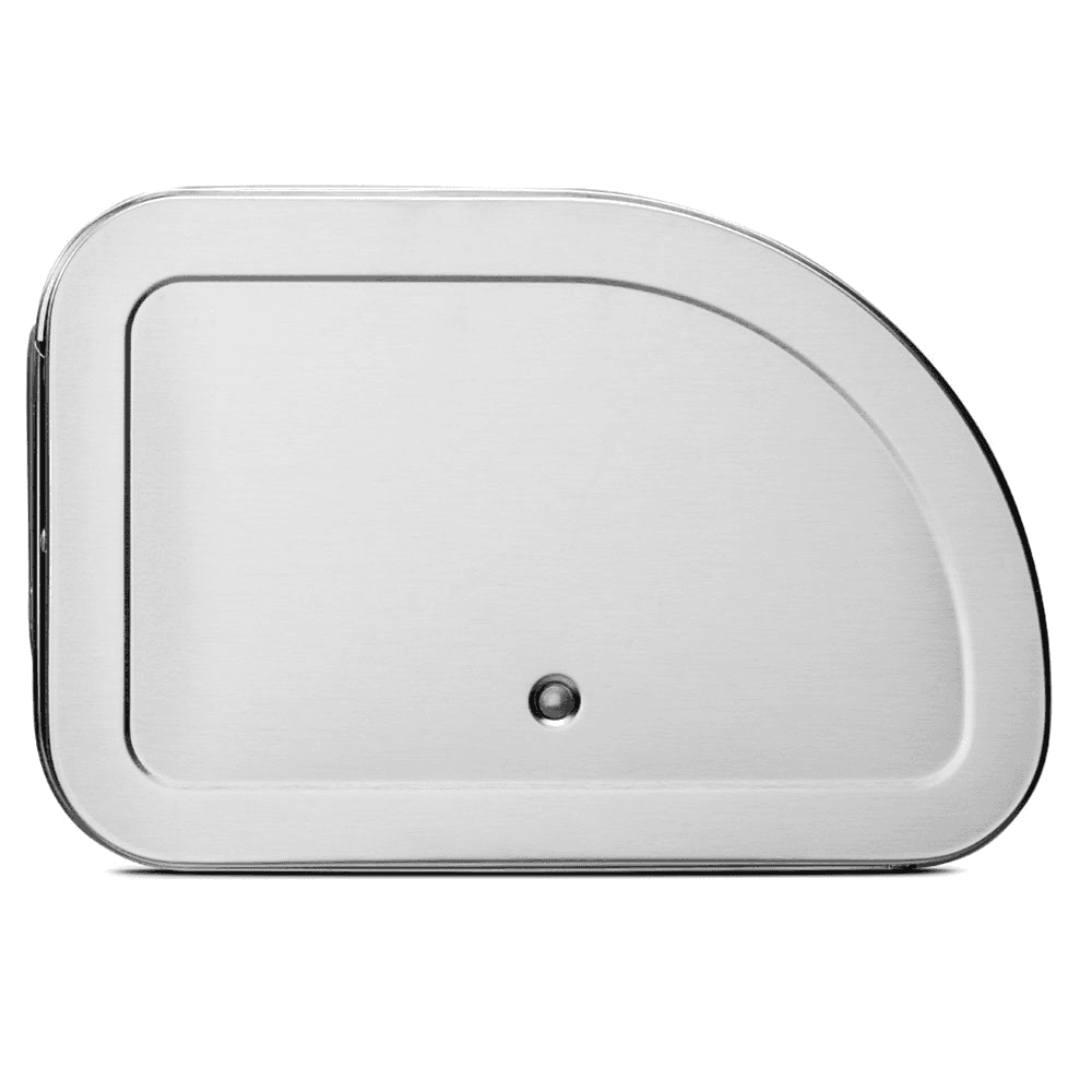 Roll Top Bread bin, H17 x W44.5 x D26cm, Matt Steel