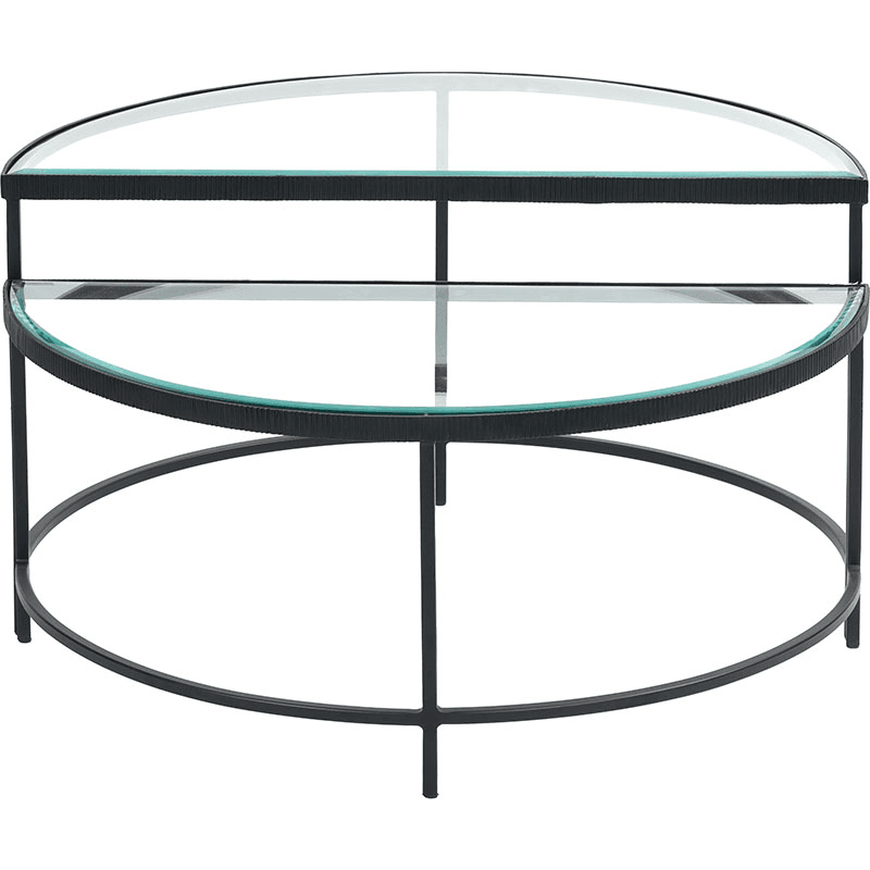Marazzi Set of 2 Half Moon Coffee Tables, Black