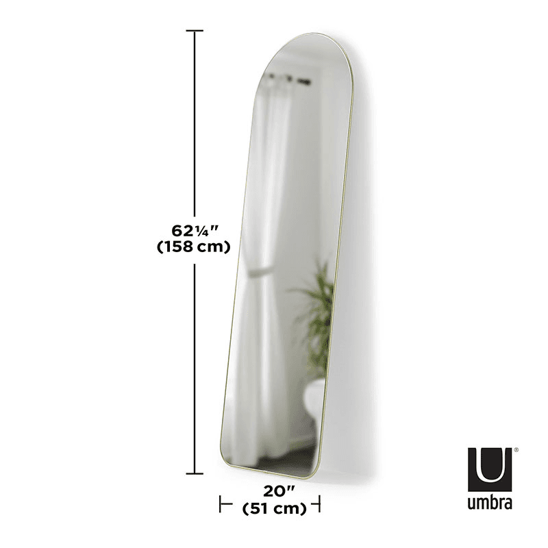 Hubba Arched Leaning Mirror, 51 x 157cm, Brass