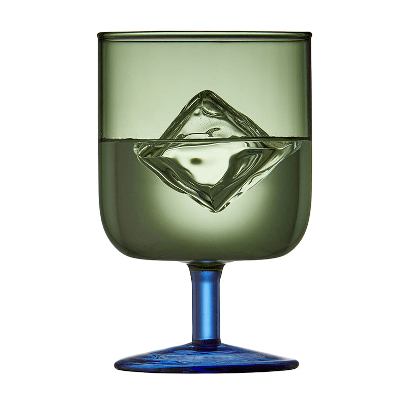 Torino Set of 2 Wine Glasses, 300ml, Green and Blue