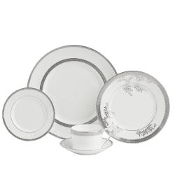 Image showing the Lace 10 Piece Dinnerware Set, Platinum product.