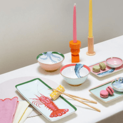 Image showing the Under The Sea Set of 2 Rice Bowls with Chopsticks, D15cm, Pastel product.