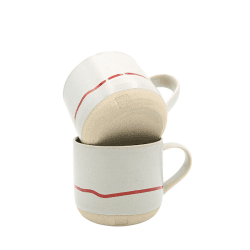 Image showing the Studio Mug, 350ml, Pebble & Red product.