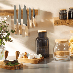 Image showing the Natural Elements Magnetic knife rack, 45 x 6 x 3cm, Acacia Wood product.