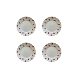 Image showing the Winter Daisy Set of 4 Side Plates, H 3cm, W 22cm, D 22cm, White product.