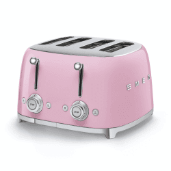 Image showing the 50's Retro 4 slice toaster - 4 slot, Pink product.