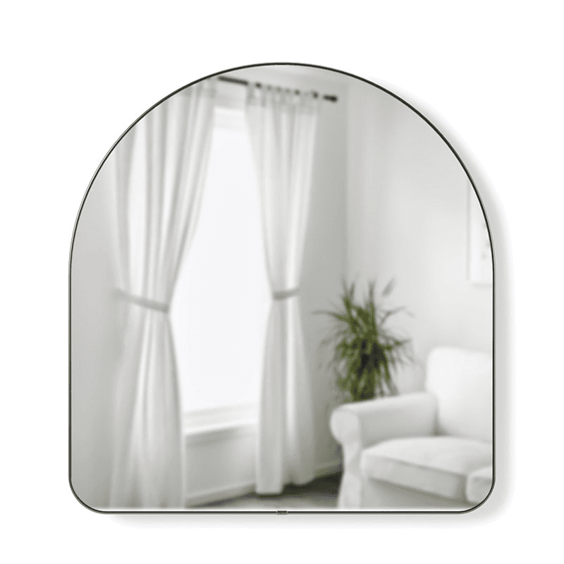 Hubba Arched Mirror, 87 x 92cm, Titanium