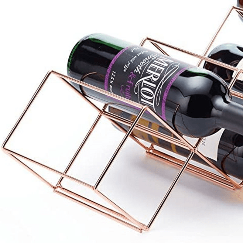 Stackable Wine Rack, 7 Bottles, Copper Finish