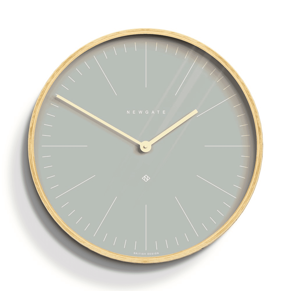 Mr Clarke Wall clock, Dia40cm, pill blue/pale wood