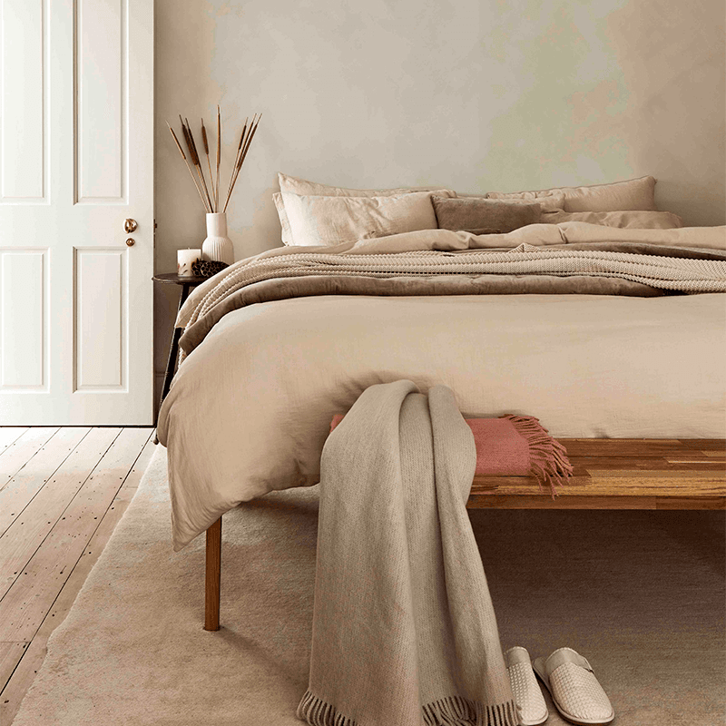 Organic Retreat Fitted Sheet, King, Oat