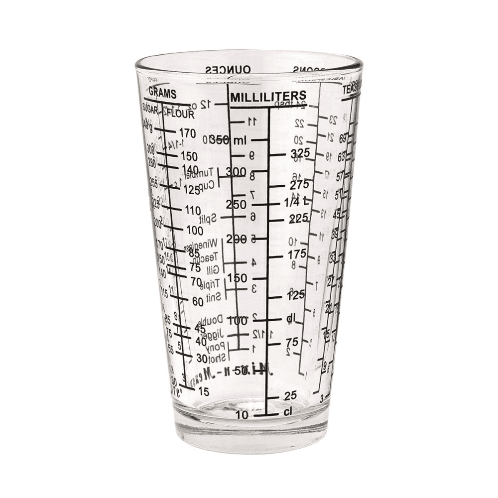 Mix and measure cup, Glass