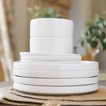 Image showing the Camberlie 12 Piece Porcelain Dinnerware Set, White product.