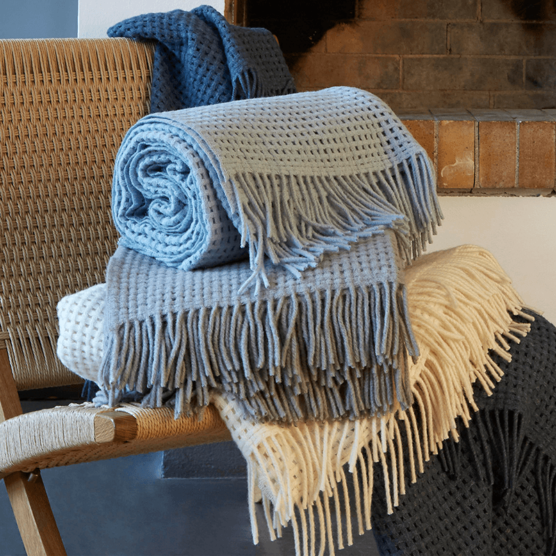 Basket Plaid Throw, H200cm x W130cm, Lagoon