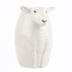 Image showing the White Faced Suffolk Sheep Flower Vase, H23cm, White product.