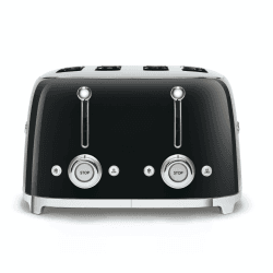Image showing the 50's Retro 4 slice toaster - 4 slot, Black product.