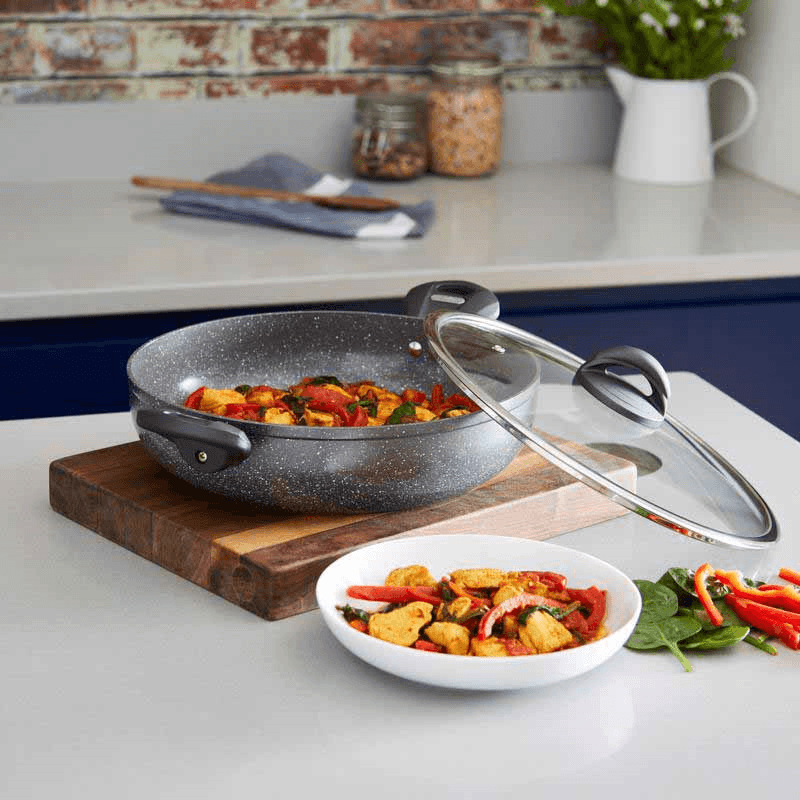 Cerastone Low Casserole Graphite, 30cm, Grey