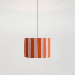 Image showing the Stripe Drum Shade, 35cm, Pink & Orange product.