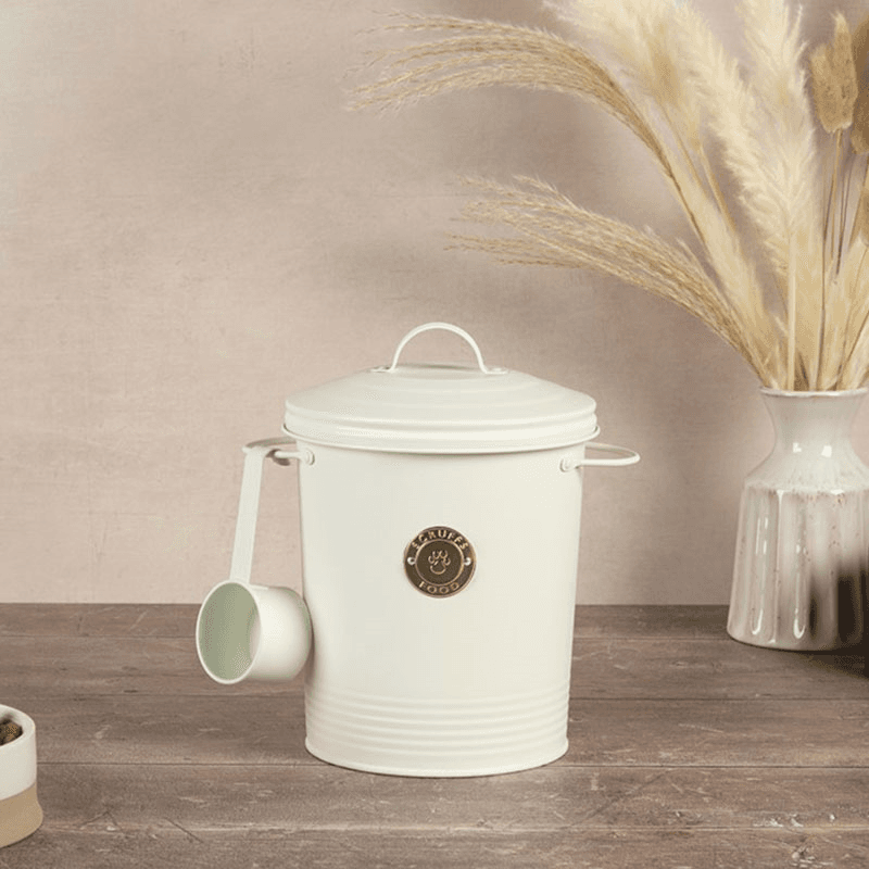 Cantina Pet Food Canister & Scoop, 4L, Cream
