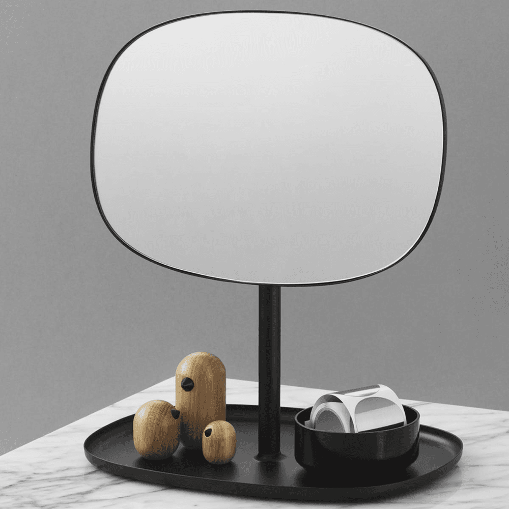 Flip Vanity Mirror L28 x D19.4 x H34.5cm Black, Black