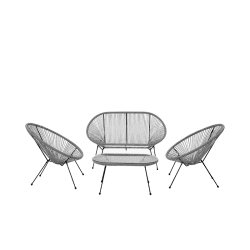 Image showing the Rio 4 Piece Seating Set, Grey product.