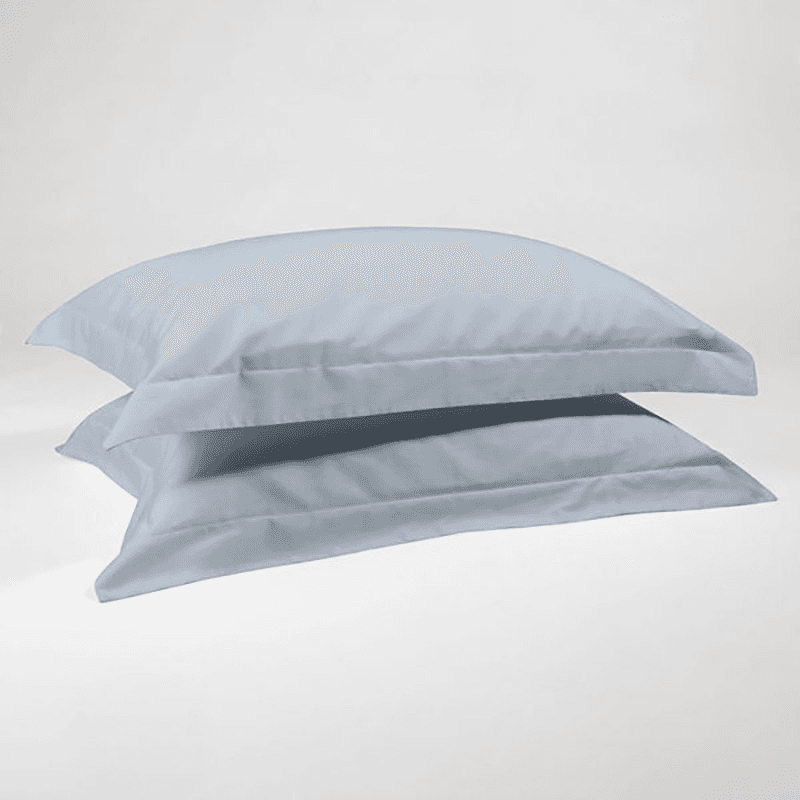 The Edged 300 Thread Count Border Pair of Pillowcases, Standard, Nordic Sky