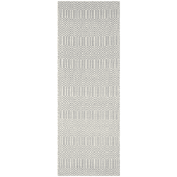Image showing the Sloan ethnic flatweave runner, 66 x 200cm, silver product.