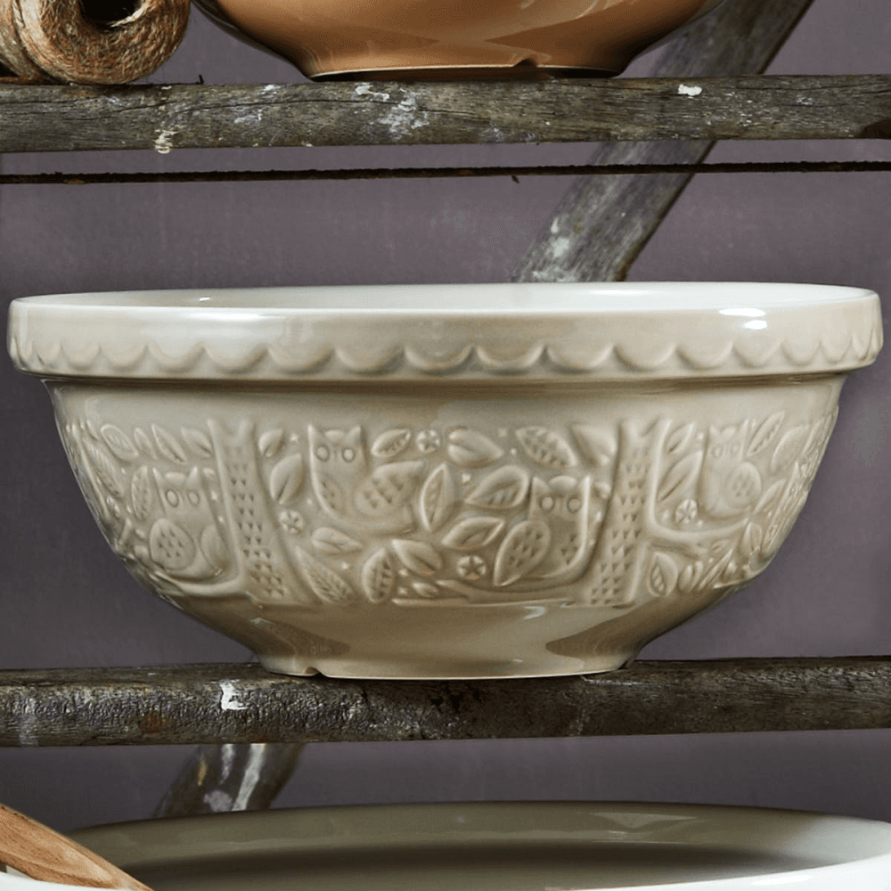 In The Forest Owl Mixing bowl, 26cm, stone