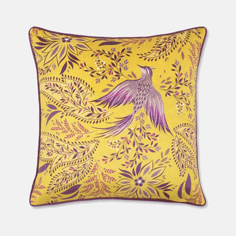 Bird of Paradise Cushion, 50 x 50cm, Saffron