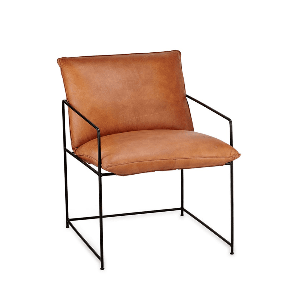 Durium Leather Lounger, Aged Tan and Black