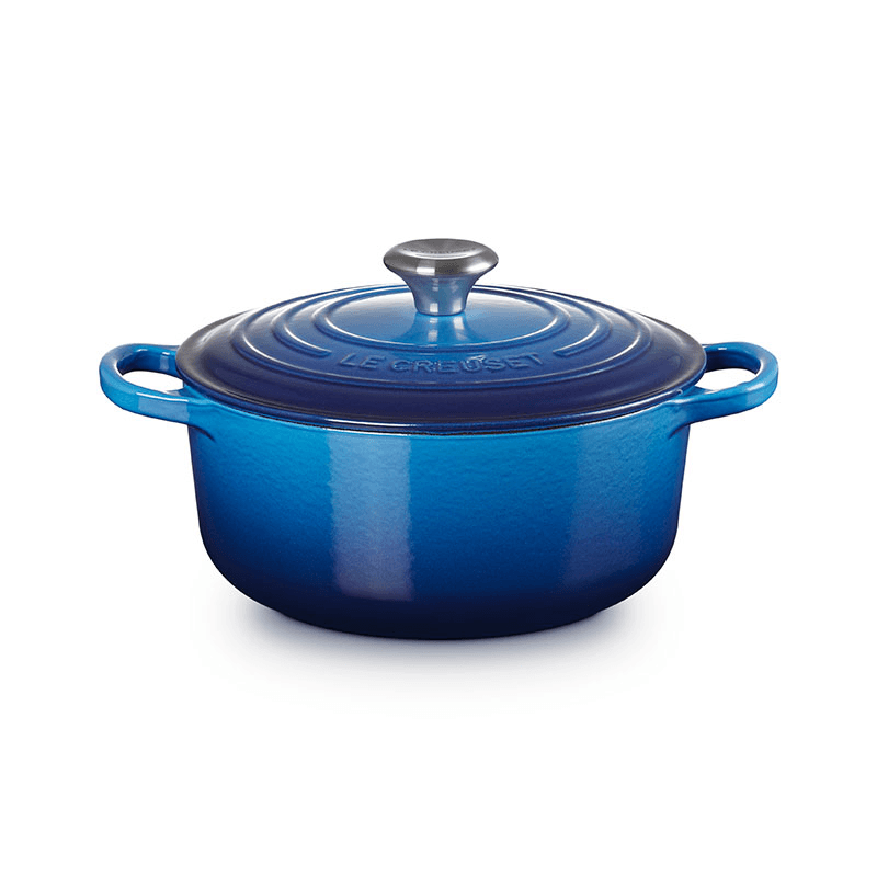 Signature Cast Iron Round Casserole, 20cm, Azure