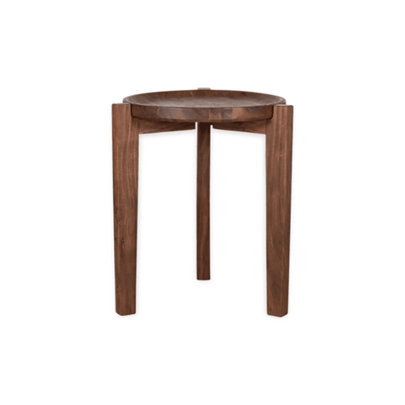 Umar Acacia Side Table, Dark Brown