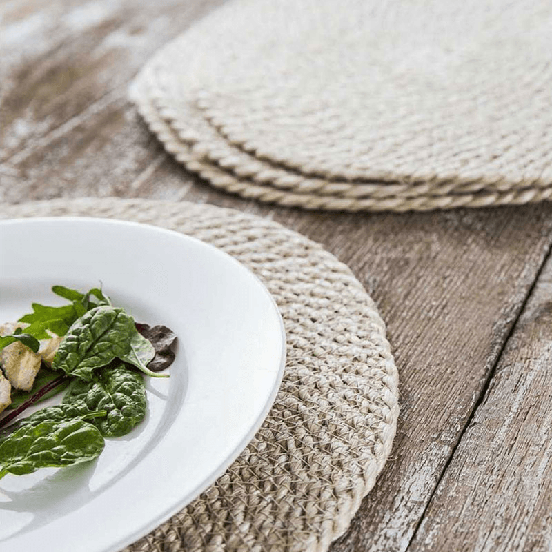 Jute Set of 4 Placemats, D38cm, Natural