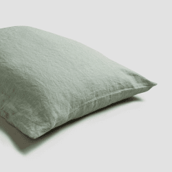 Image showing the Sage Green Linen Pair of Pillowcases, Square product.