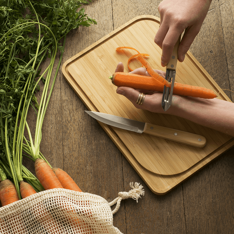 Chef Set Chopping Board, 28 x 20cm, Natural