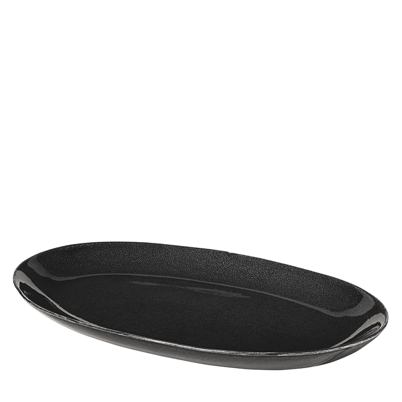 Nordic Coal Oval Plate, 30cm, Black