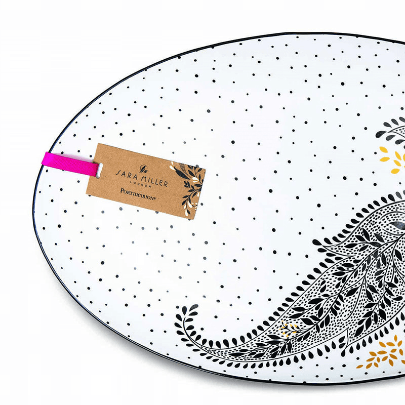 Artisanne Noir Serving Platter, L43.5 x W28cm, Monochrome